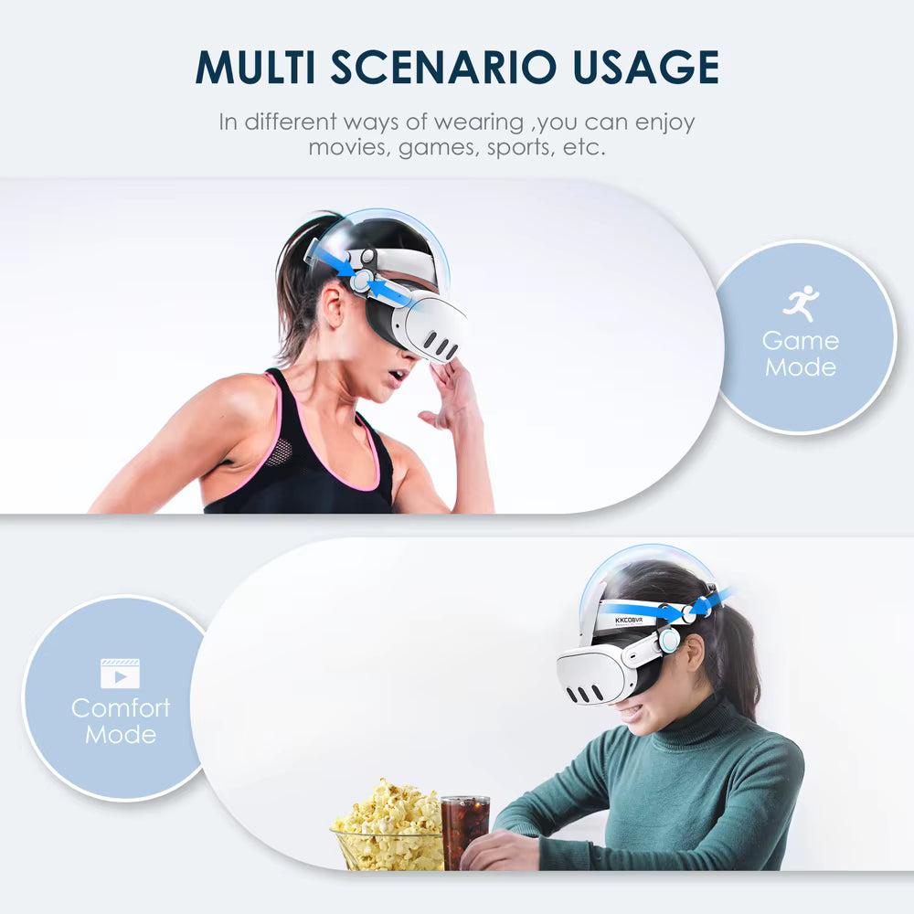 KKCOBVR Q3 Head Strap Compatible with Meta Quest 3/3S Enhanced Comfort Reduce Stress Elite Replacement Head Strap For Oculus 3