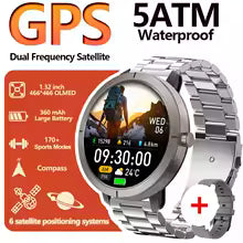 2026 GPS Smart Watch AMOLED 1.32 HD BT Call 5ATM Waterproof 170 Sport Modes 360mAh Large Battery Replaceable Strap Smart Watch