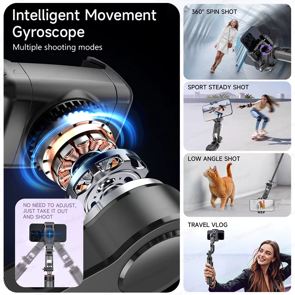Extendable Selfie Stick Tripod 1/4'' Standard Screw 360° Rotatable for iPhone Action Camera Fill Light Portable Vlog Stand Mount