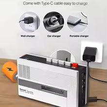 Retro Style Cassette Player Stereo Music Walkman Built in Bluetooth Speaker with Recording Function and 3.5mm Headphone Jack
