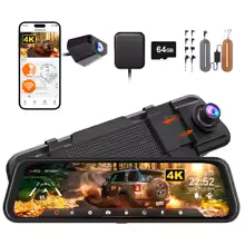 WOLFBOX M40 Dash Cam 4K+1080P With Voice Control ADAS Built in 5GHZ WI-FI and GPS Video Recorder Front and Rear Dash Camera