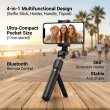 Super Mini Portable Selfie Stick with Bluetooth Remote Versatile Integrated Design Phone Holder for Live Broadcasts