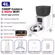 Automatic Cat Feeder With 1080p Camera Video Cat Food Dispenser Pet Smart Voice Recorder Remote Control Auto Feeder For Cat Dog