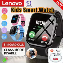 Lenovo 2027 Kids 5G Smart Watch GPS SOS Video Call HD Camera Waterproof SIM Card Support Earphone Child Watch for Boys & Girls