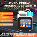 GAMINJA Bluetooth Speaker LED Display Screen Wireless Metal Mechanical Speaker With RGB Subwoofer Support Calendar Alarm Clock