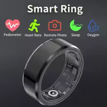 New Fitness Health Smart Rings, Heart Rate Monitoring Blood Oxygen Sleep Sport Finger Digital Ring for Android IOS