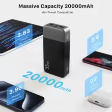 Nobis Power Bank 20000mAh Mobile External Battery Fast Charging 35W Portable Charger Digital Display For iphone Android Samsung