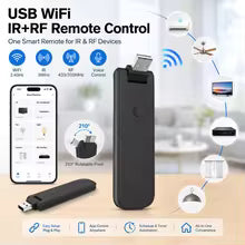 USB WiFi IR RF Remote Control Smart Universal IR Blaster 433/315MHz 2.4G for TV AC Fan Works with Alexa Google Home