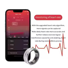 New Fitness Health Smart Rings, Heart Rate Monitoring Blood Oxygen Sleep Sport Finger Digital Ring for Android IOS