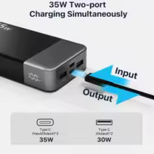 Nobis Power Bank 20000mAh Mobile External Battery Fast Charging 35W Portable Charger Digital Display For iphone Android Samsung