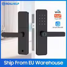 5-1 Smart Electronic Door Lock with Fingerprint Biometric Wi-Fi Tuya APP Enabled Touchscreen Keypad for 35-60mm Thickness Door