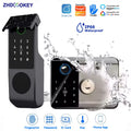 Waterproof Tuya Wifi Smart Lock Fingerprint RFID Card Passcode APP Remote Control TTLock Bluetooth Entry Electronic Rim Lock