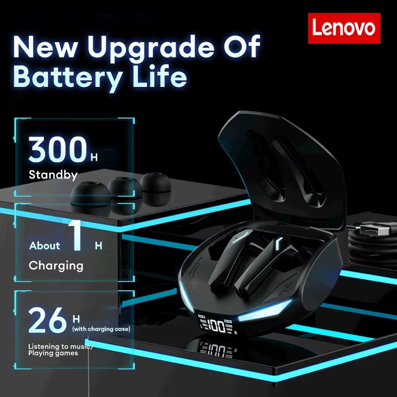 New Lenovo XT53 Wireless Bluetooth 5.4 Earphones LED Digital Display Waterproof Earbuds Noise Cancelling Gaming Headset
