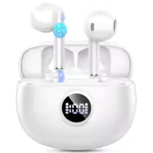 Bluetooth 5.3 Wireless Earbuds with 40H Playback ENC Noise Cancelling IP7 Waterproof Touch Control LED Display Auto Connection