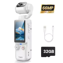 4K Portable Handheld Vlog Camera,180° Rotatable Lens,1.9" HD Screen,One Click Recording, Mini Action Cam for Sports & Travel