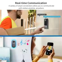 Smart WiFi Doorbell Camera HD 1080P Night Vision Two-Way Audio PIR Motion Detection Easy Installation for Home Security