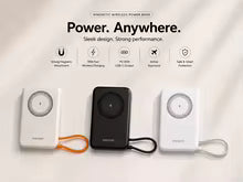 Magnetic Power Bank 10000mAh with Built-in USB-C Cable & Zinc Alloy Stand, 30W PD Fast Charging Wireless Portable Charger for iPhone 17 16 15 Samsung Xiaomi