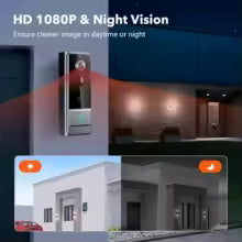 Smart WiFi Doorbell Camera HD 1080P Night Vision Two-Way Audio PIR Motion Detection Easy Installation for Home Security