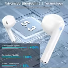 Bluetooth 5.3 Wireless Earbuds with 40H Playback ENC Noise Cancelling IP7 Waterproof Touch Control LED Display Auto Connection