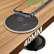 40MM Distance Invisible Hidden Under Desk Wireless Charger Pad Stand Phone Fast Wireless Charging Station For iPhone 15 Samsung