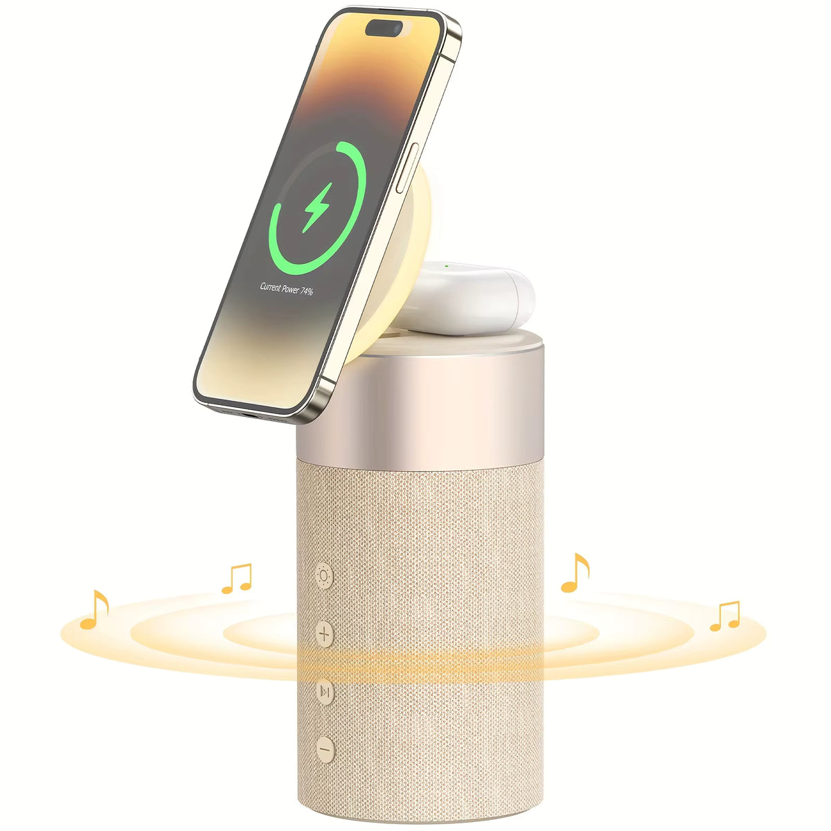 4-in-1 Magnetic Wireless Charger & Bluetooth Speaker with Night Light - Perfect Gift for IPhone XIAOMI HUAWEI Samsung & AirPods