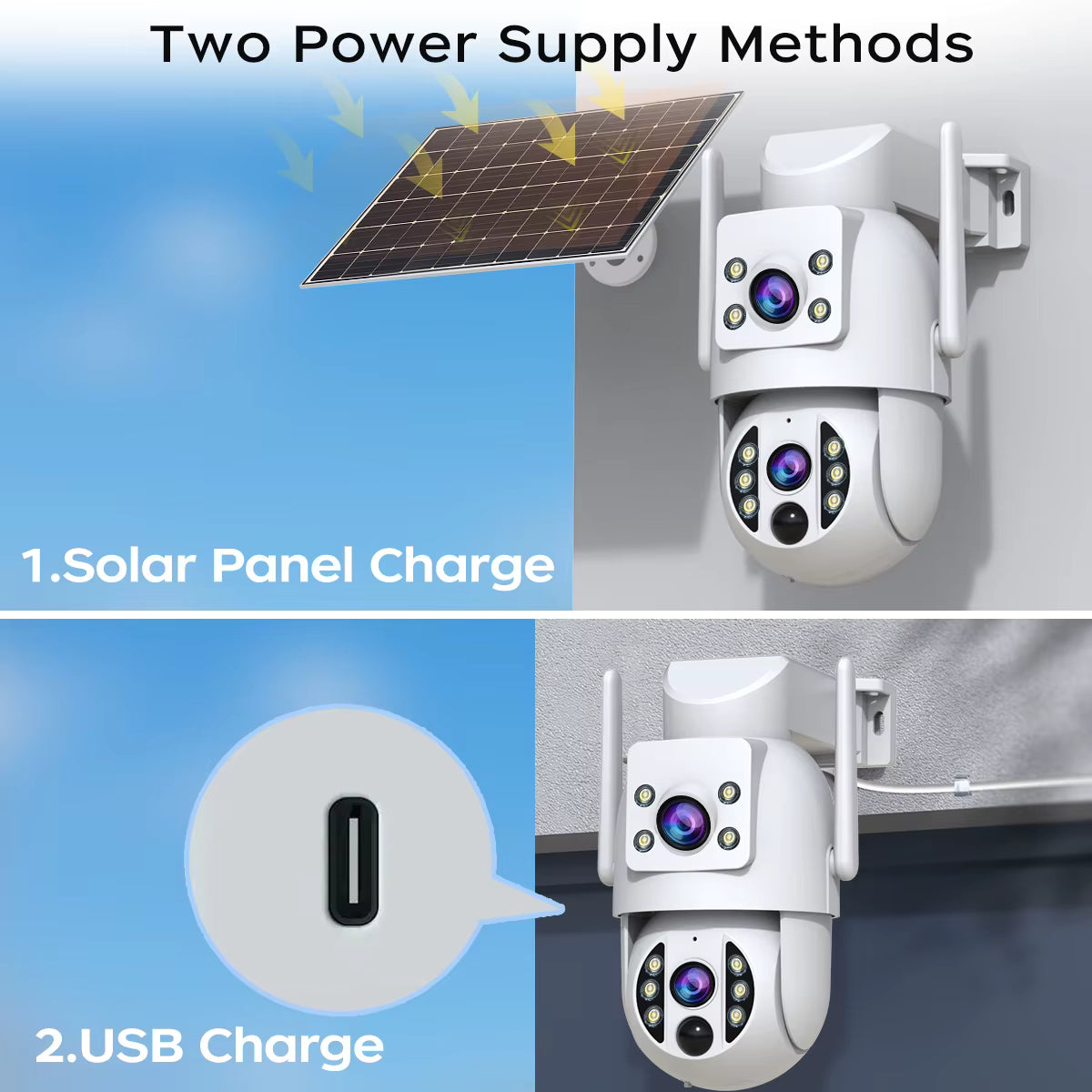 JOOAN 4K Outdoor Solar WiFi Camera Dual Lens Human Detect Night Vision Low Power Battery IP Camera CCTV Security Protection