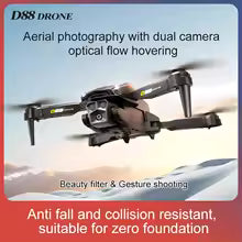 New D88 Drone 8K HD Dual Camera Professional Aerial Photography Optical Flow Hovering Gesture Shooting Folding Quadcopter ﻿