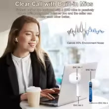 Bluetooth 5.3 Wireless Earbuds with 40H Playback ENC Noise Cancelling IP7 Waterproof Touch Control LED Display Auto Connection