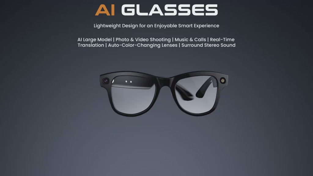 AI Smart Glasses With Camera 2026 Bluetooth Call Voice Assistant Control Eyewear Translator Photo Video Photochromic Sunglasses