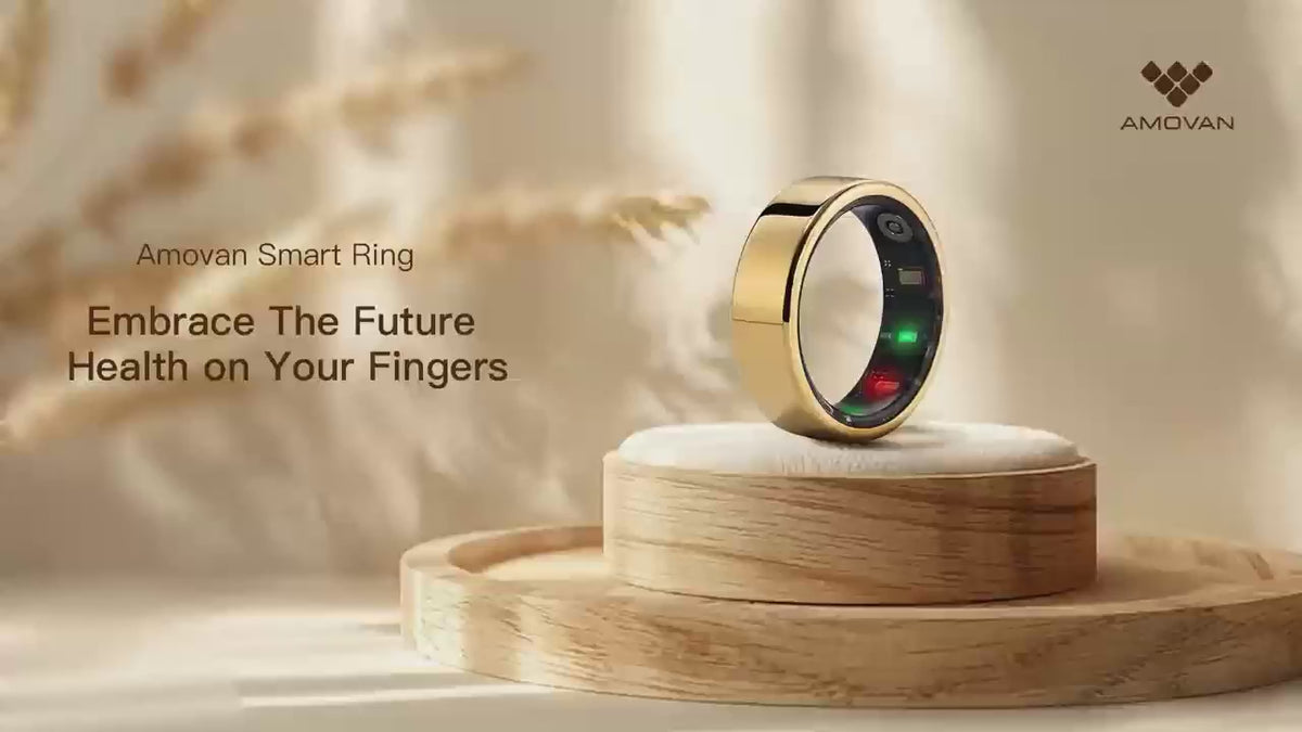 Amovan Nova Smart Ring Premium Quality GPS Sports Heart Rate Blood Oxygen Stress Sleep Temperature Monitor Meditation Ring