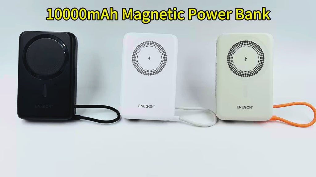 Magnetic Power Bank 10000mAh with Built-in USB-C Cable & Zinc Alloy Stand, 30W PD Fast Charging Wireless Portable Charger for iPhone 17 16 15 Samsung Xiaomi