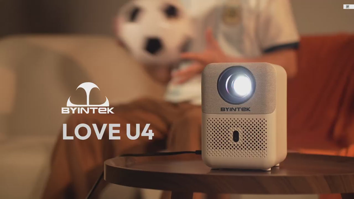 BYINTEK Full HD Mini Projector U4 LOVE 1 1080P 4K Video WIFI Android Auto Focus Portable Smart Projectors Home Theater Cinema