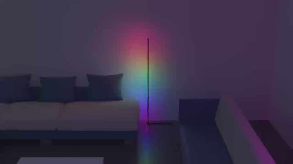 2PCS Smart APP Control Corner Floor Lamp Standing Light for Living Room Work With Remote Music Sync RGBIC Color Change 160CM