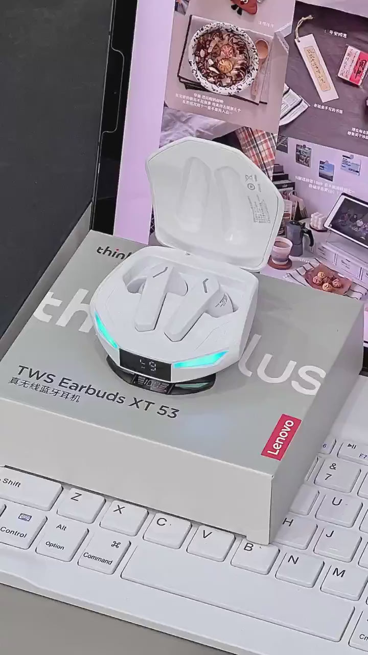 New Lenovo XT53 Wireless Bluetooth 5.4 Earphones LED Digital Display Waterproof Earbuds Noise Cancelling Gaming Headset