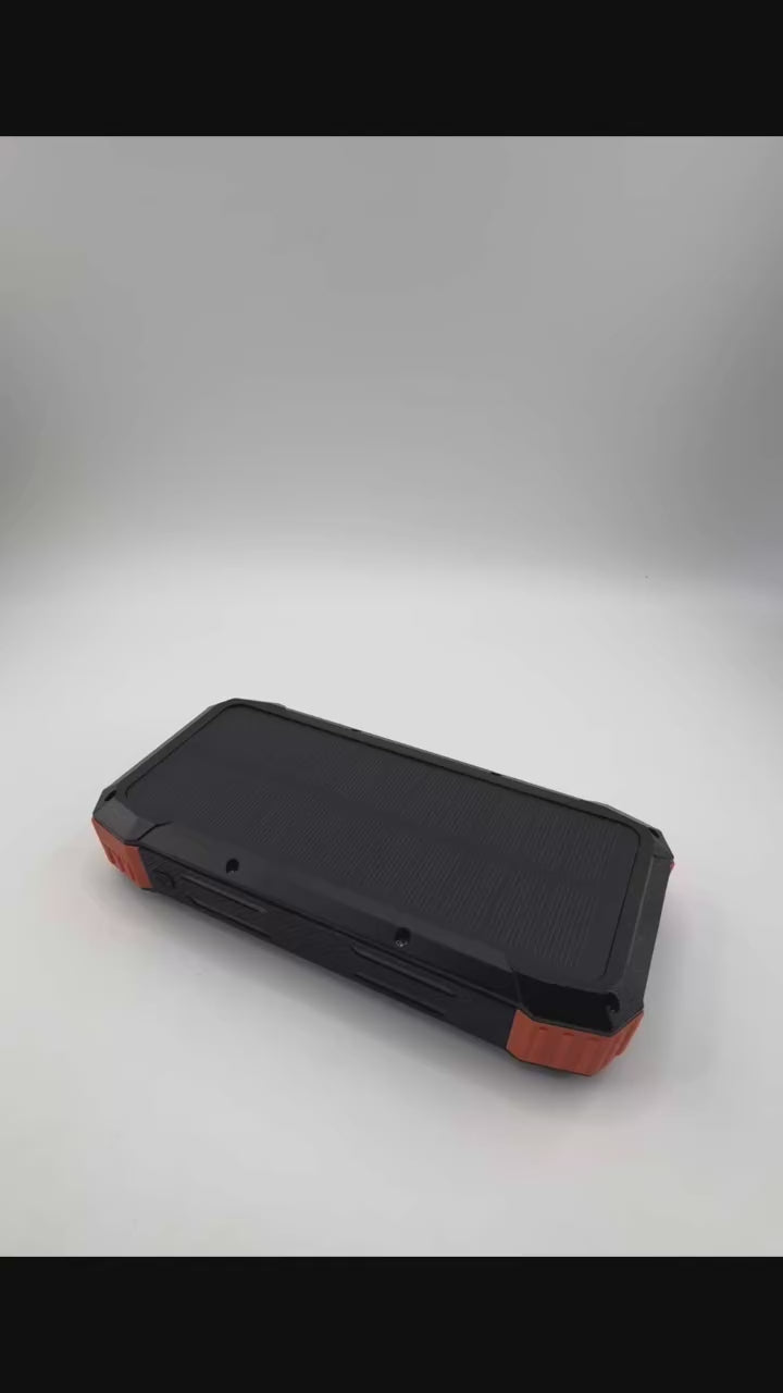 Solar Power Bank 100000mAh Wireless Fast Charging Portable Charger Built-in Cables LED Flashlight for Camping Travel Emergency
